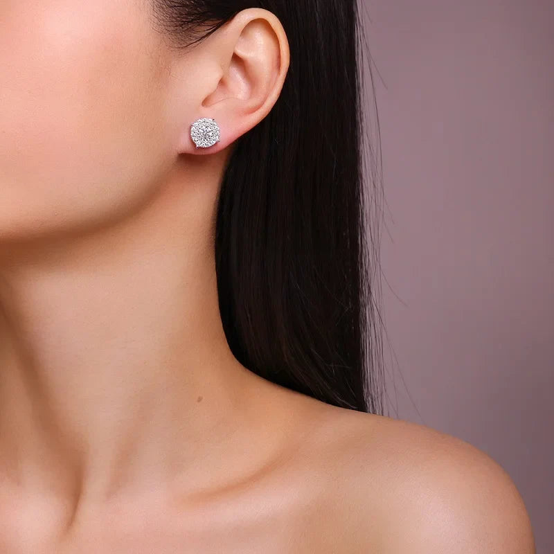 0.5Ct Moissanite Stud Earrings 925 Sterling Silver 18K Gold Plated Hypoallergenic