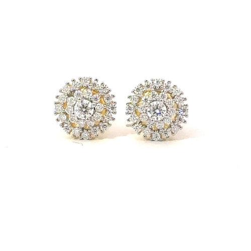 0.56 CTW Moissanite Gold Plated 925 Iced Out Stud Pair