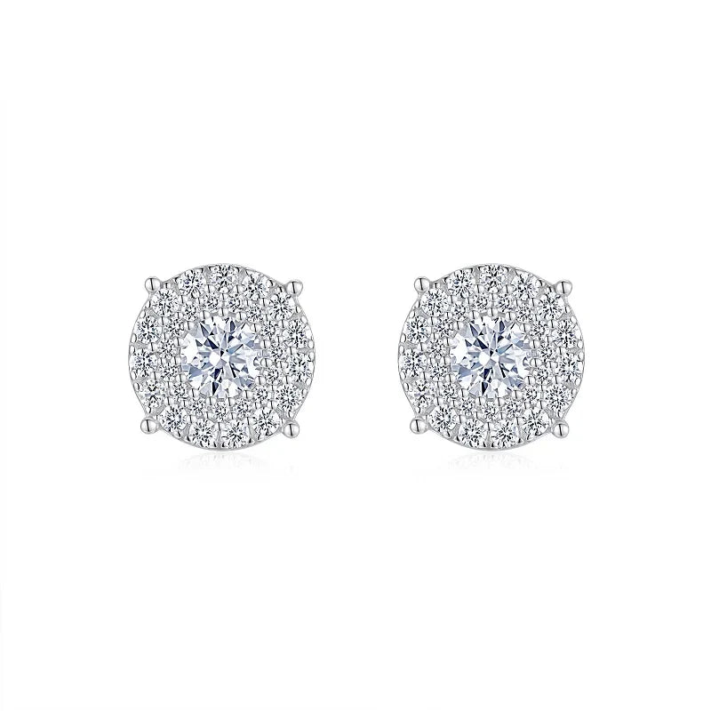 0.5Ct Moissanite Stud Earrings 925 Sterling Silver 18K Gold Plated Hypoallergenic