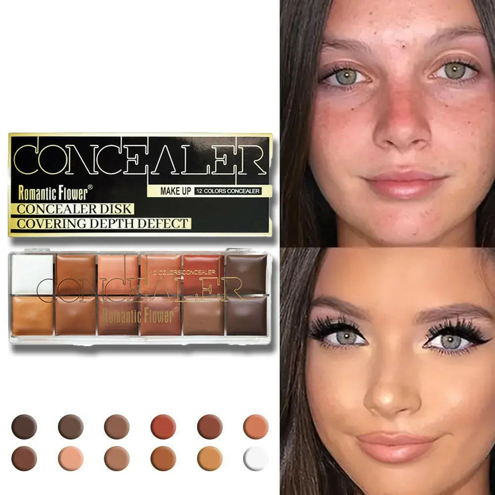 12 Colors Concealer Dark Skin Waterproof Full Coverage Foundation