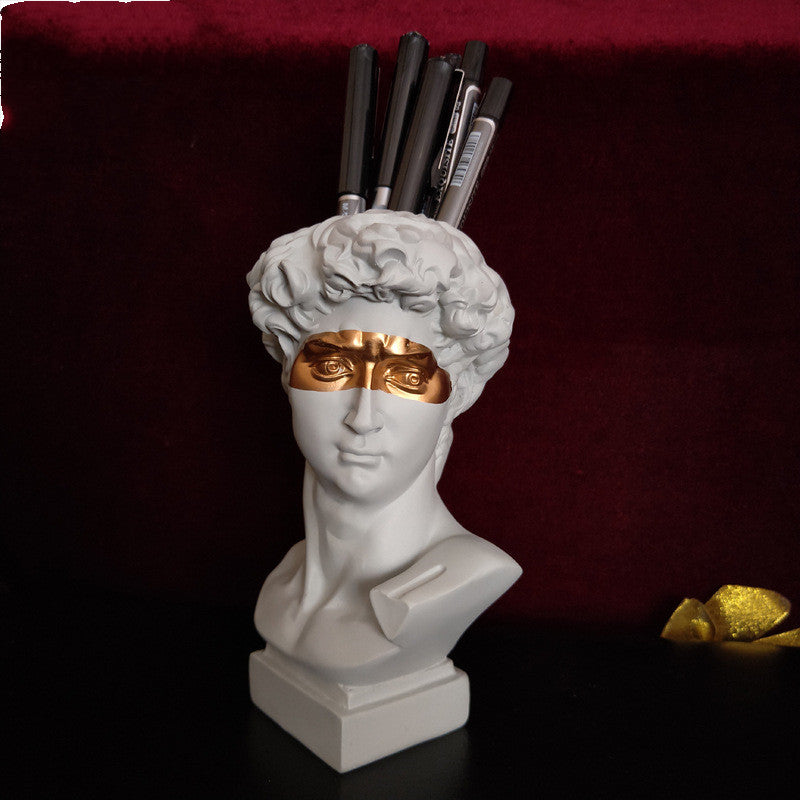 David Makeup Brush Pen Holder Storage Box Succulent Flower Jar