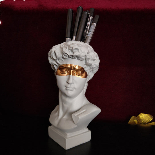 David Makeup Brush Pen Holder Storage Box Succulent Flower Jar