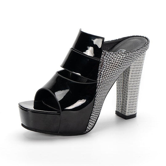 Fish Mouth Thick Heels Wear High Heels