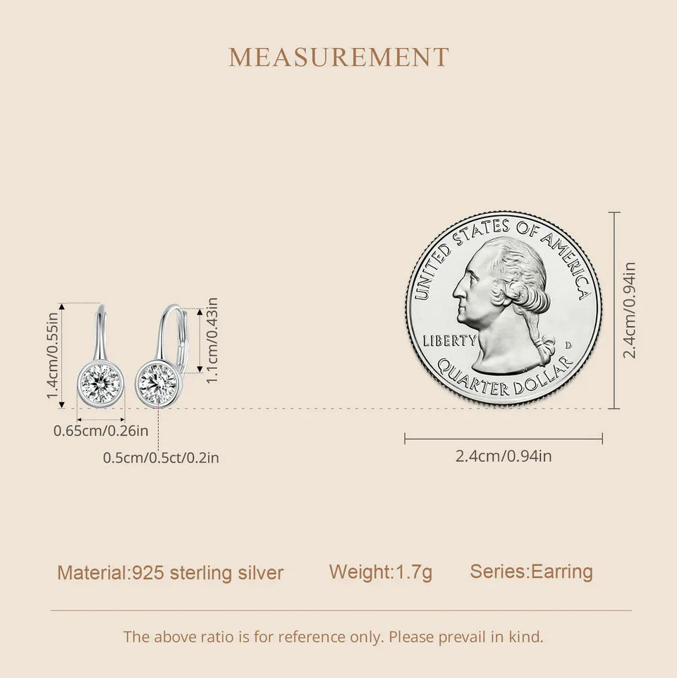 1CT Moissanite Drop Dangle Earrings 925 Sterling Silver Wedding Bridal Gift