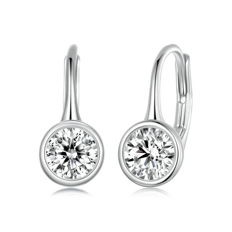 1CT Moissanite Drop Dangle Earrings 925 Sterling Silver Wedding Bridal Gift