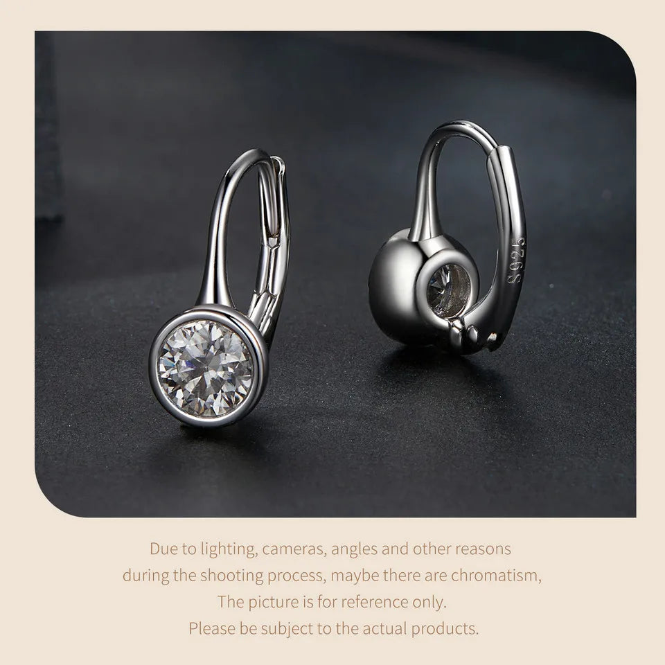 1CT Moissanite Drop Dangle Earrings 925 Sterling Silver Wedding Bridal Gift