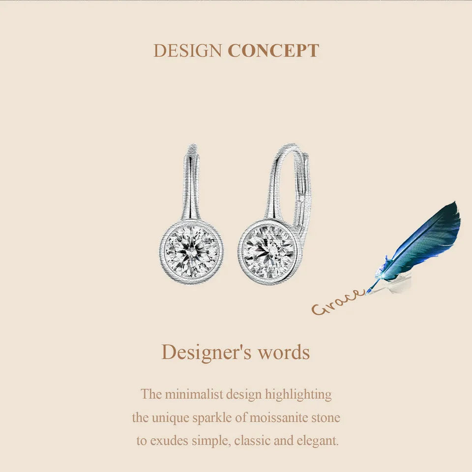 1CT Moissanite Drop Dangle Earrings 925 Sterling Silver Wedding Bridal Gift
