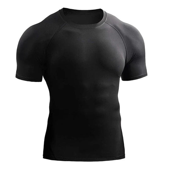 2025 Compression T Shirt Men Summer Sportswear Running T-shirt Elastic Quick Dry Sport Tops Tee Athletic Gym Workout Shirts Men