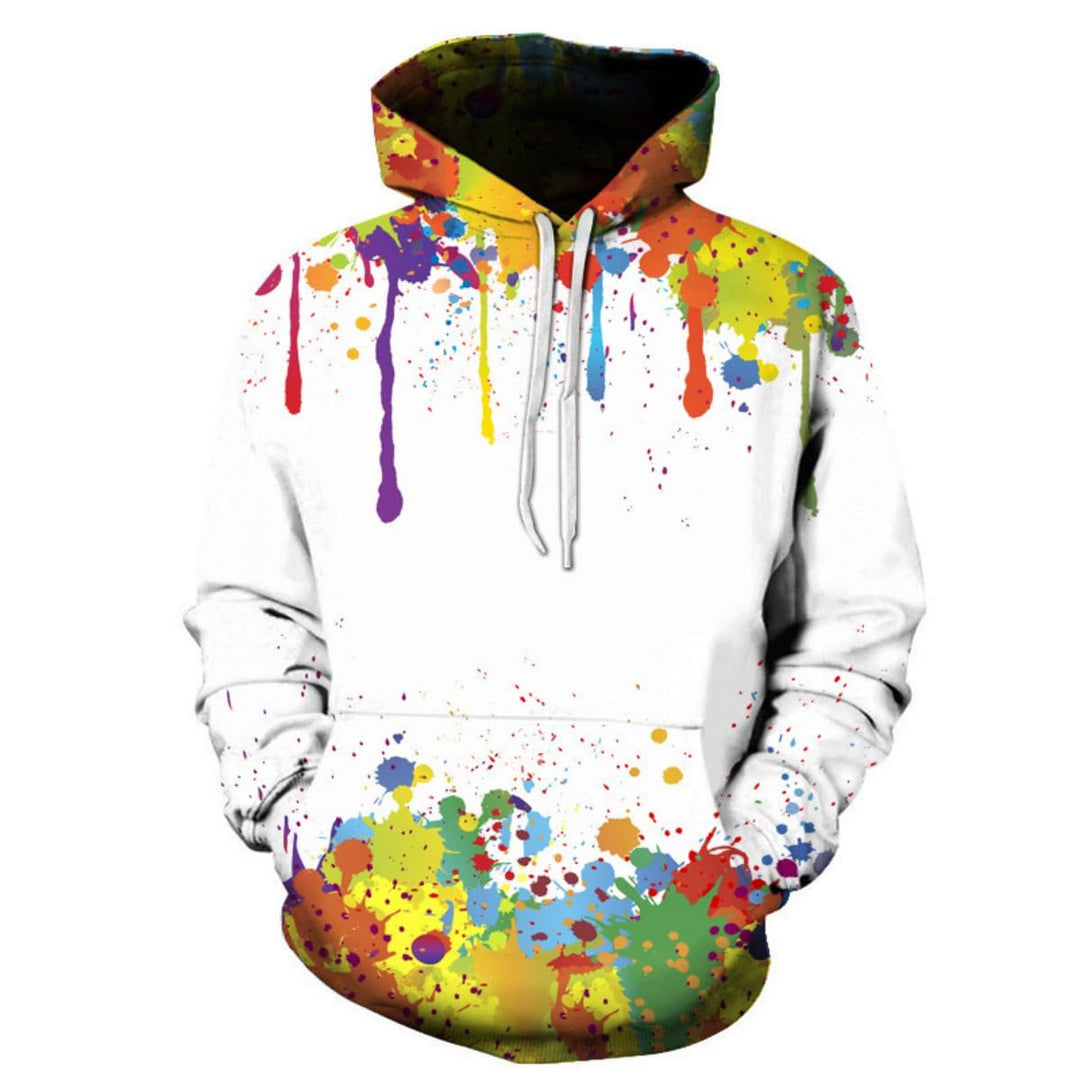 2025 new graffiti painting 3D digital printing hoodie, trendy men's sweater