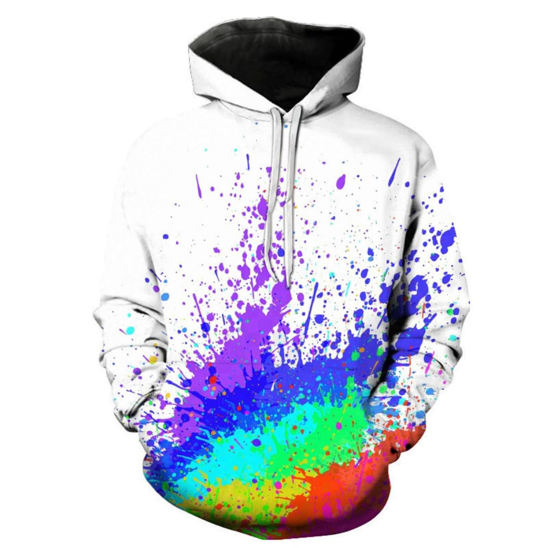 2025 new graffiti painting 3D digital printing hoodie, trendy men's sweater