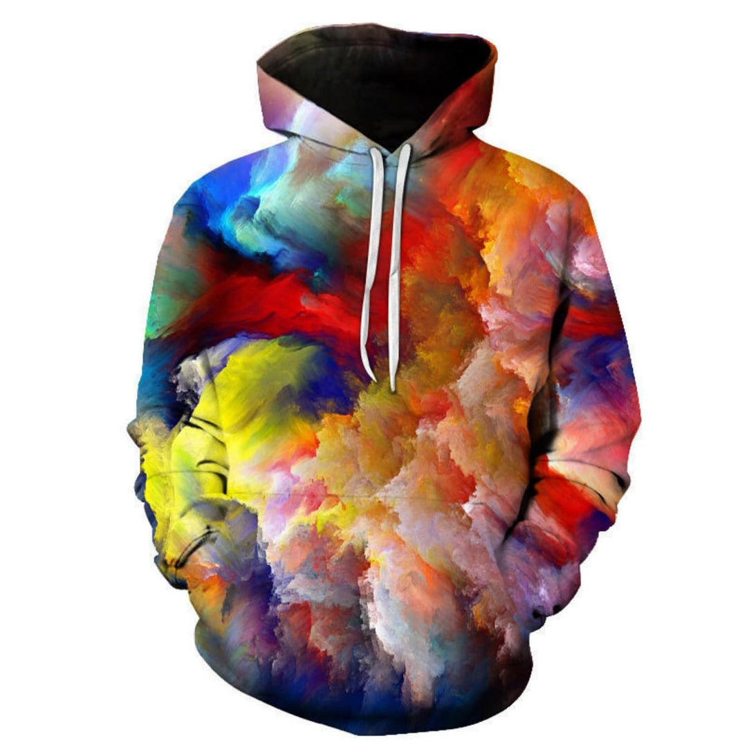 2025 new graffiti painting 3D digital printing hoodie, trendy men's sweater