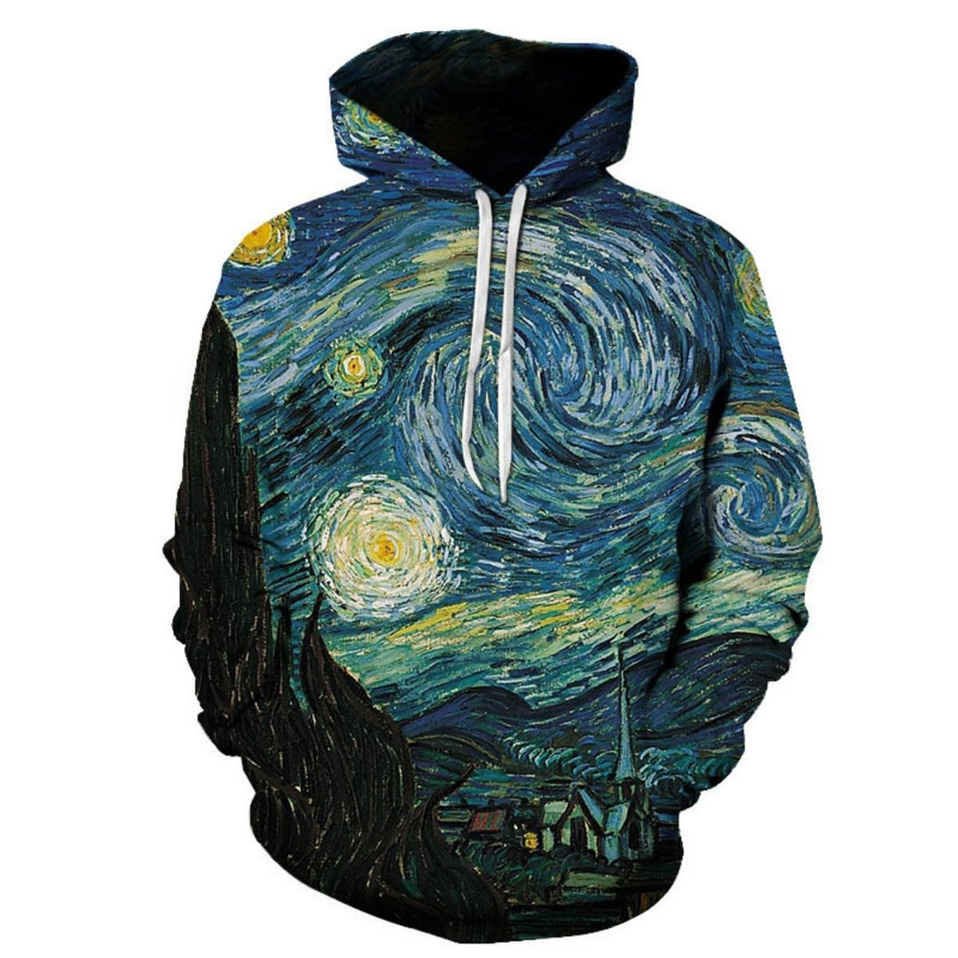 2025 new graffiti painting 3D digital printing hoodie, trendy men's sweater