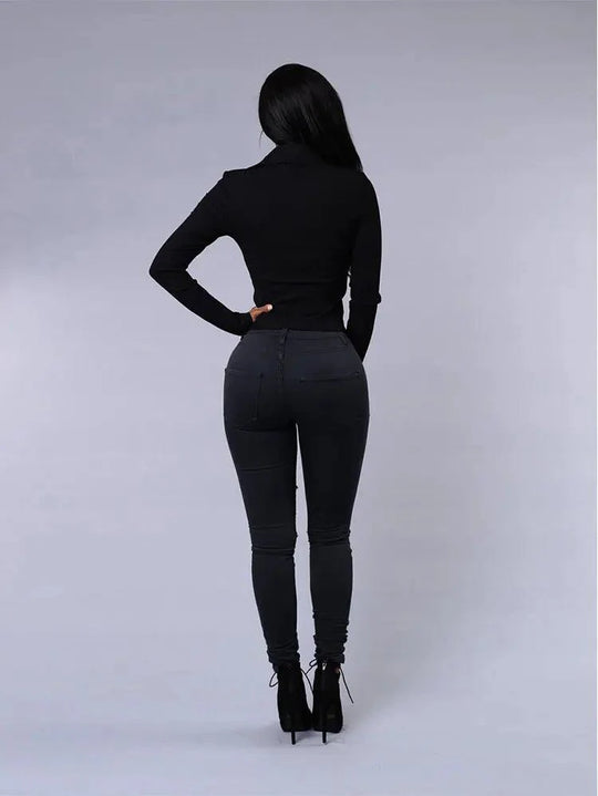 2025 Women's Stretch Skinny Ripped Hole Washed Denim Jeans Female High Waist Pencil Y2k Pants Jeans Ladies Casual Trousers Pants