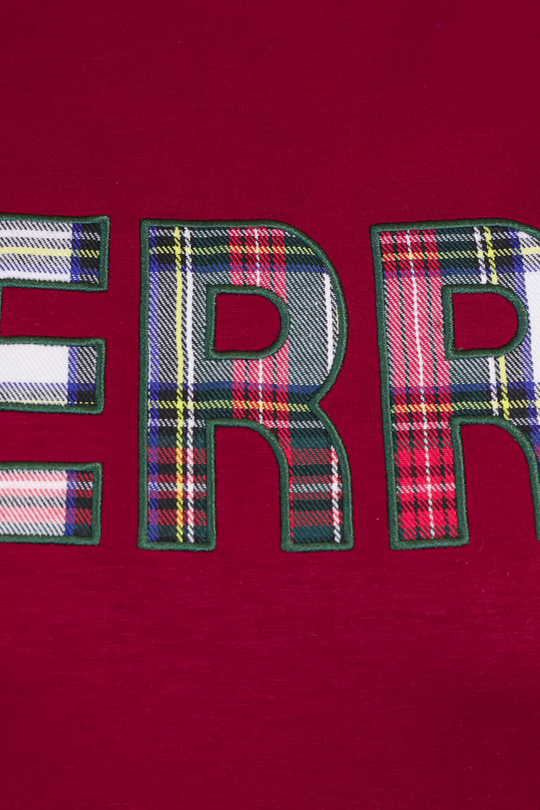 **2ND CUT**Merry Plaid Patch Luxe Pullover