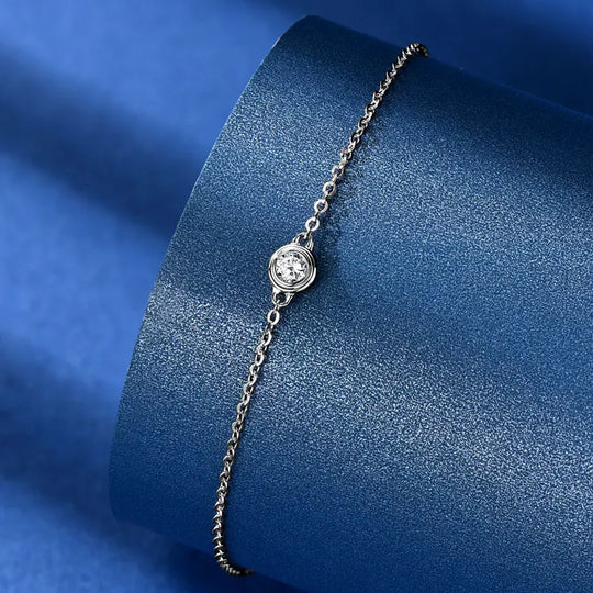 3mm Moissanite Jewelry Set 925 Sterling Silver Necklace Bracelet Stud Earrings