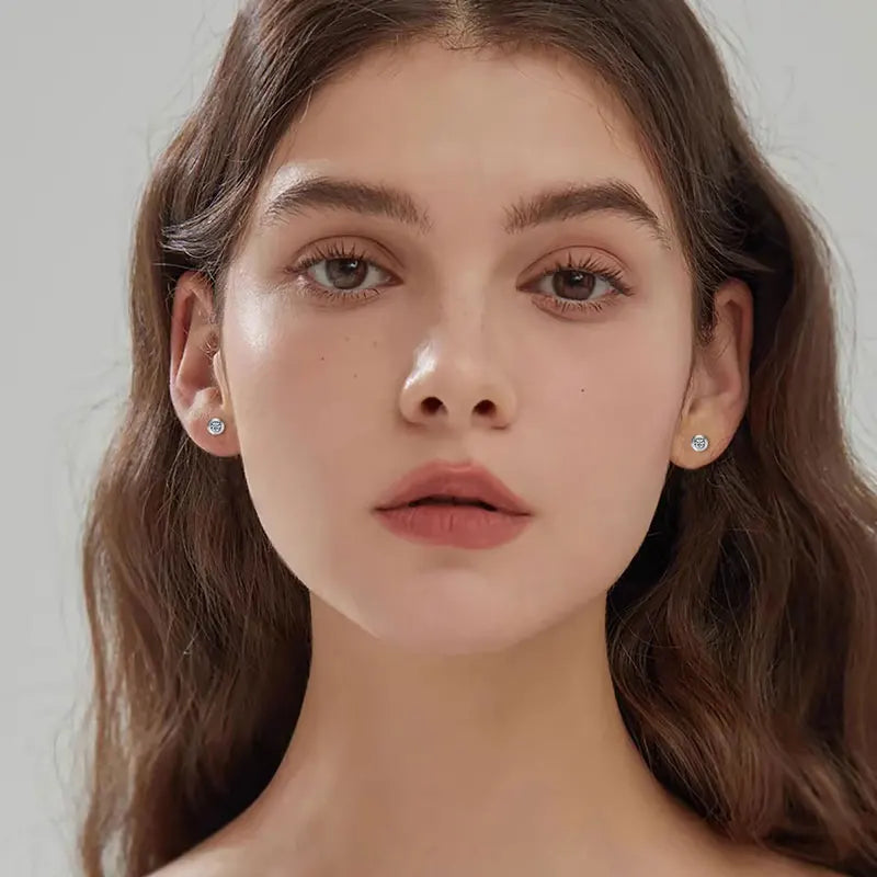 3mm Moissanite Jewelry Set 925 Sterling Silver Necklace Bracelet Stud Earrings