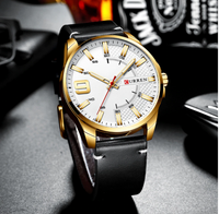 47mm Peach Leather Watch Gold Tone Case Large Classic Dial