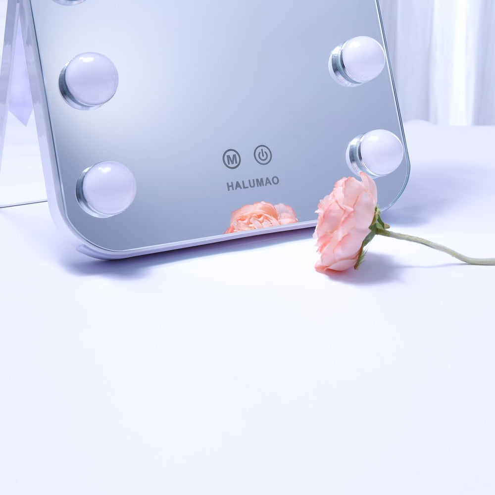 13.9" x 10.7" Vanity/Makeup Mirror with Lights, Hollywood Lighted Vanity Mirror with 11 Dimmable LED Bulbs,3 Color Modes,Touch Control Led Mirror Makeup,Dimmable,for Vanity Desk Tabletop,Bedroom