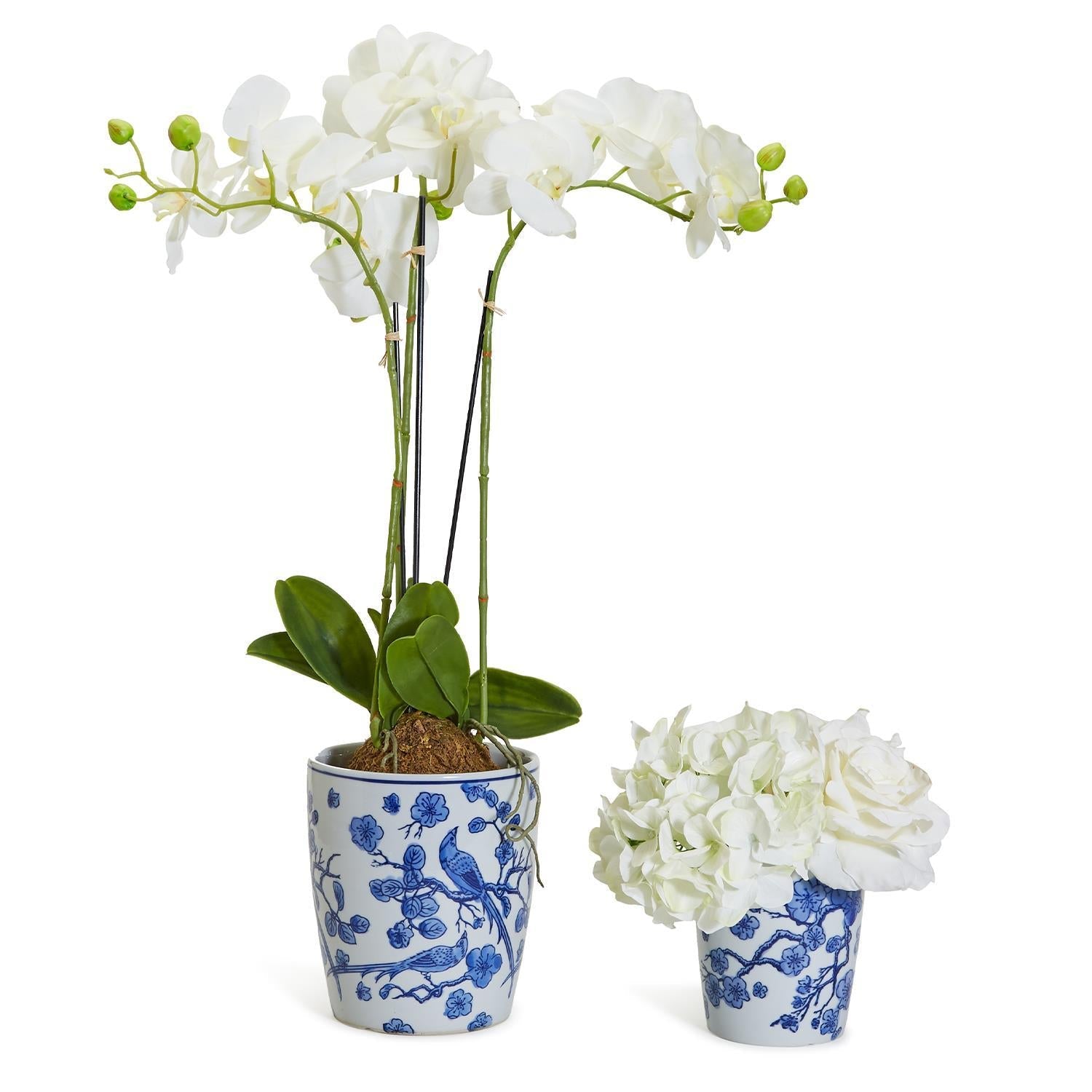 Blue White Chinoiserie Ceramic Vase Planter for Indoor Plants Decorative