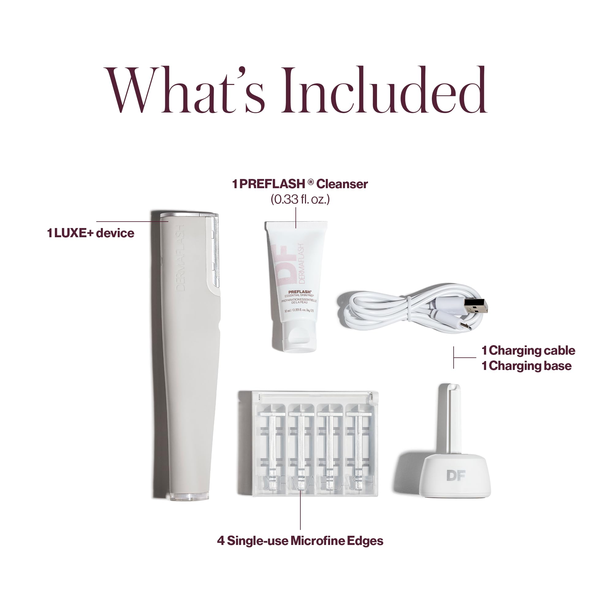 DERMAFLASH LUXE+ Sonic Dermaplaning Tool for Face Peach Fuzz Removal, Anti-Aging and Exfoliation, Stone