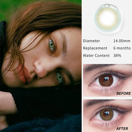 1pcs CE  Certificate Colored Contact Lenses For Eyes Natural Color Lenses Women Men Makeup Accessories with Contact Lens Case Gift Green