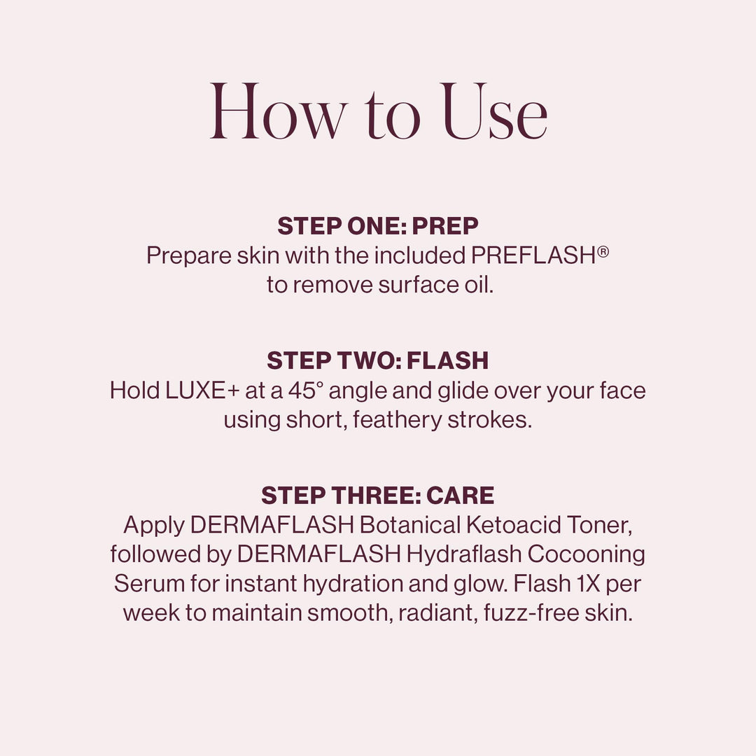 DERMAFLASH LUXE+ Sonic Dermaplaning Tool for Face Peach Fuzz Removal, Anti-Aging and Exfoliation, Icy Pink