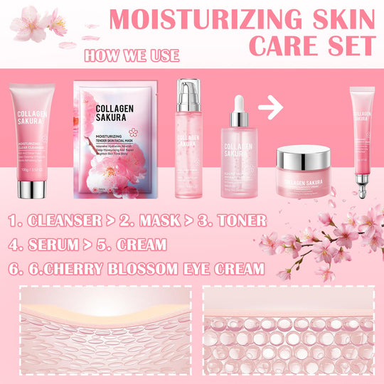 11PCS Turmeric Skincare Set, Skin Care Set with Turmeric Face Wash, Eye Cream, Toner, Facial Cream, Face Serum, Moisturizing Tinted Lip Balm, Under Eye Patches Set with 3 Honey Facial Masks