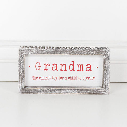 Funny Grandma Sign Wood Framed Wall Decor Christmas Gift Grandma The Easiest Toy To Operate