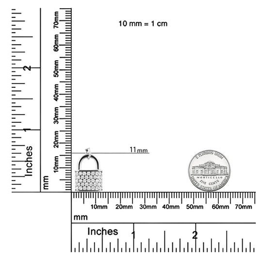 .925 Sterling Silver 1/4 Cttw Diamond Lock Pendant Necklace with Paperclip Chain (H-I Color, SI2-I1 Clarity)