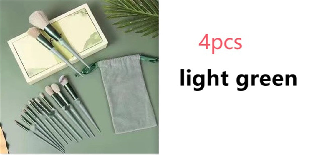 13 Makeup Brushes Green Beauty Quick-drying Set Super Soft Blush Loose Powder