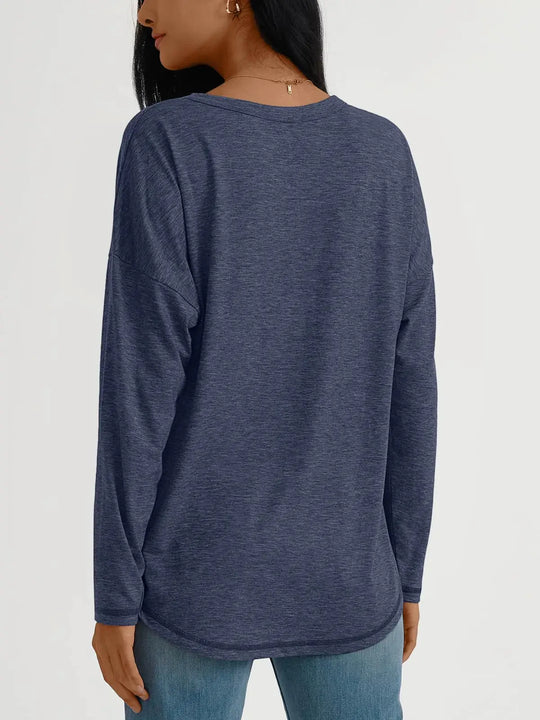 AUTOMET Womens Tops Long Sleeve Shirts Casual Basic Crewneck Oversized Tee Loose Fit