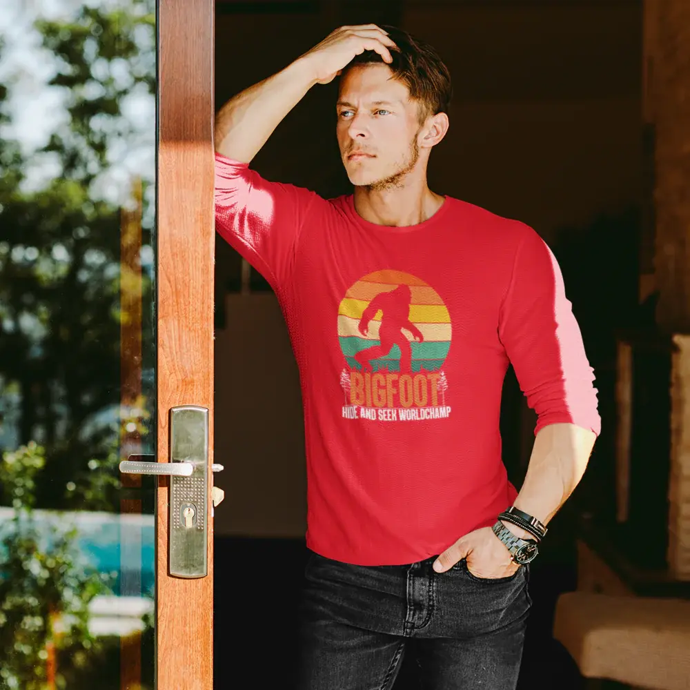 Bigfoot Hide And Seek Men Long Sleeve Shirt