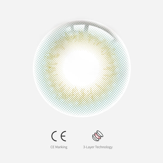 1pcs CE  Certificate Colored Contact Lenses For Eyes Natural Color Lenses Women Men Makeup Accessories with Contact Lens Case Gift Green