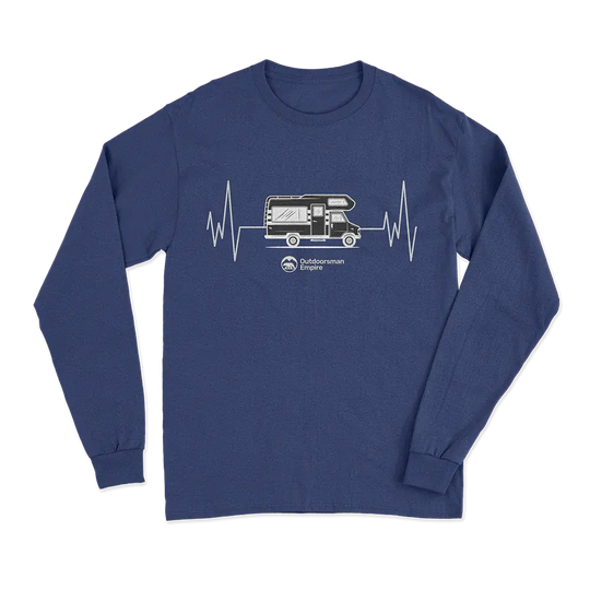Camping Cardiogram Men Long Sleeve Shirt