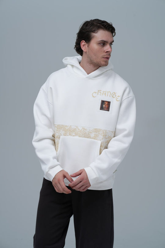 "Change" Panelled Hoodie