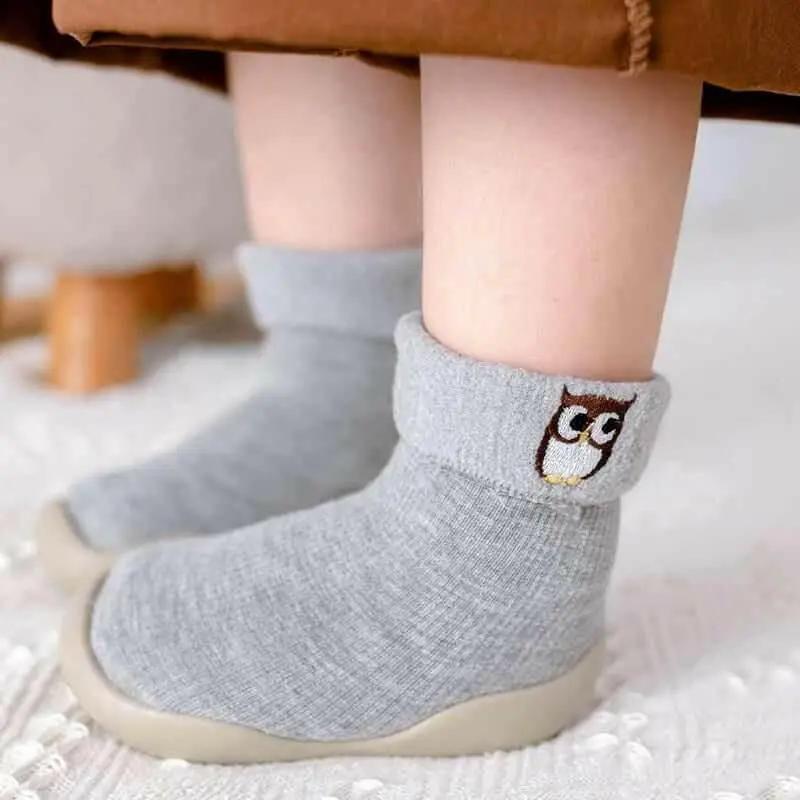Children's Fall Winter Indoor Non-slip Plus Velvet Thick Toddler Socks