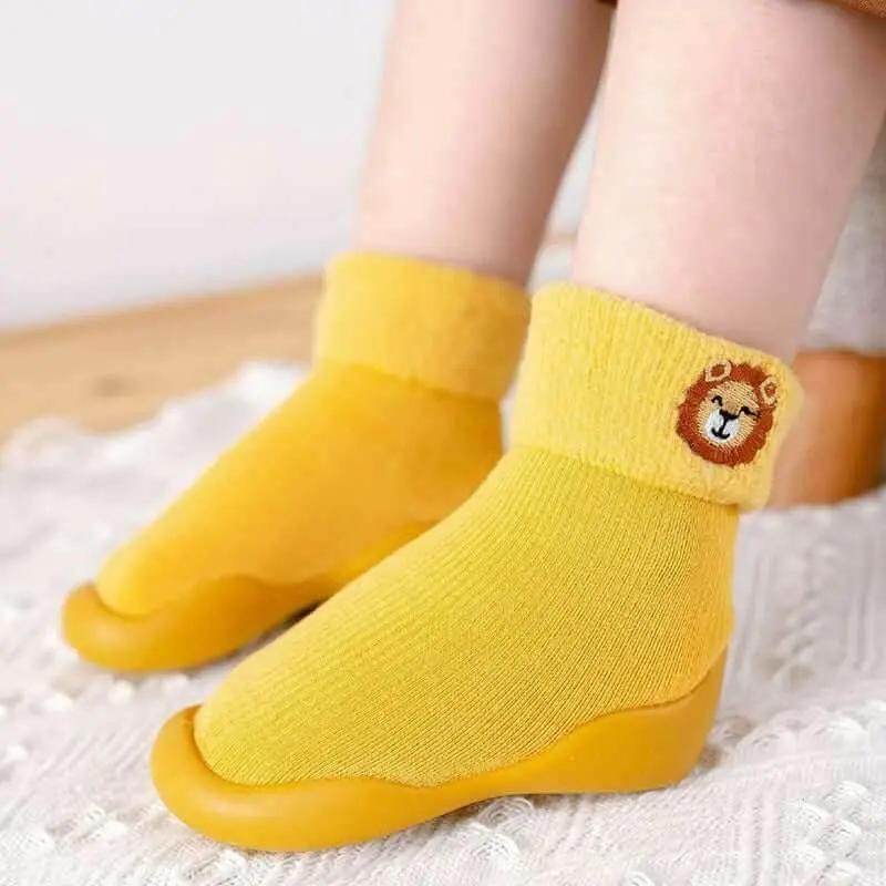 Children's Fall Winter Indoor Non-slip Plus Velvet Thick Toddler Socks