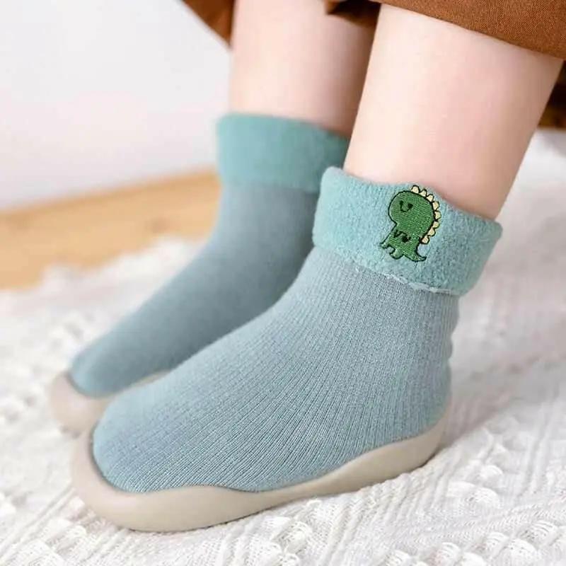 Children's Fall Winter Indoor Non-slip Plus Velvet Thick Toddler Socks