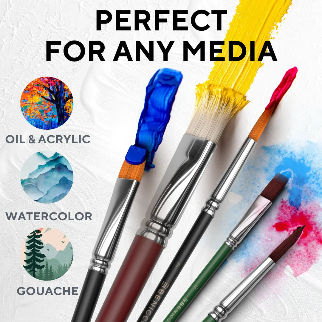 Creative Essence 40pc Paint Brush Kit with Multi-Fiber Bristles & Case