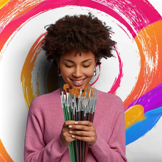 Creative Essence 40pc Paint Brush Kit with Multi-Fiber Bristles & Case