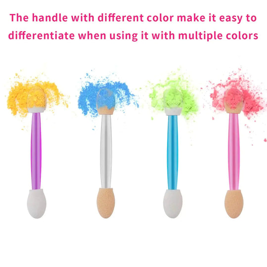 Cuttte 120PCS Dual-Sided Eyeshadow Sponge Applicators with Container – 4 Vibrant Colors