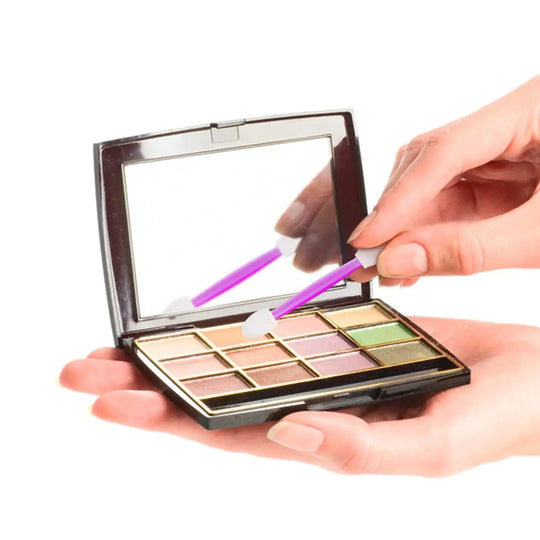 Cuttte 120PCS Dual-Sided Eyeshadow Sponge Applicators with Container – 4 Vibrant Colors