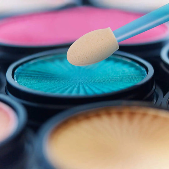 Cuttte 120PCS Dual-Sided Eyeshadow Sponge Applicators with Container – 4 Vibrant Colors