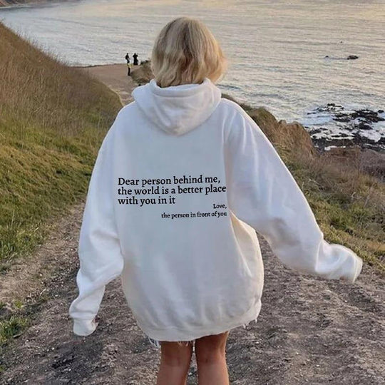 ''Dear Person Behind Me'' Plush Hoodie