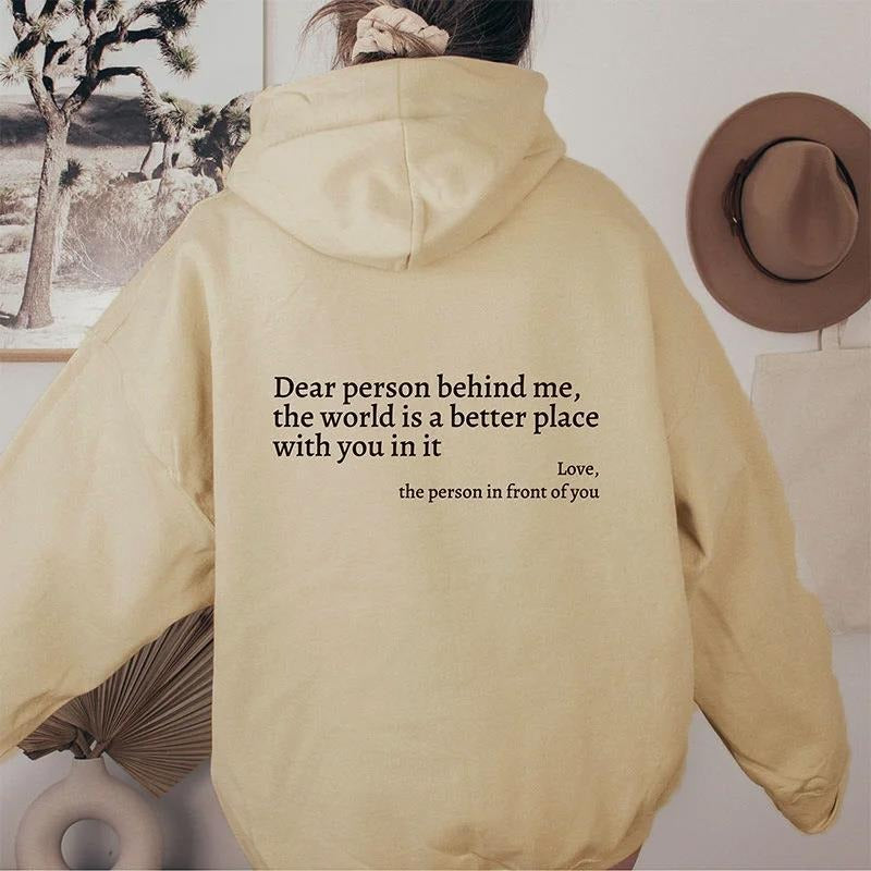 ''Dear Person Behind Me'' Plush Hoodie