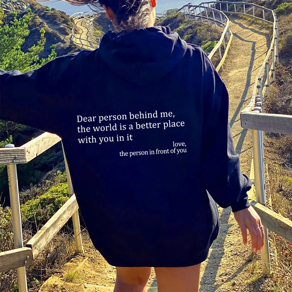 ''Dear Person Behind Me'' Plush Hoodie