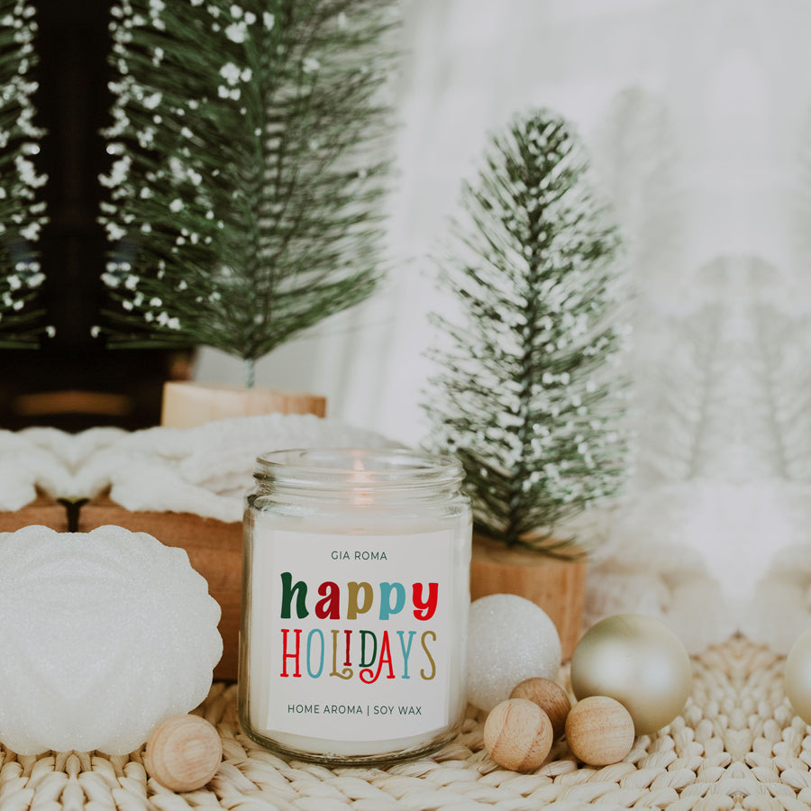 Pine Orange Holiday Candle 9oz Soy, Fresh Christmas Tree, Birch Vetiver
