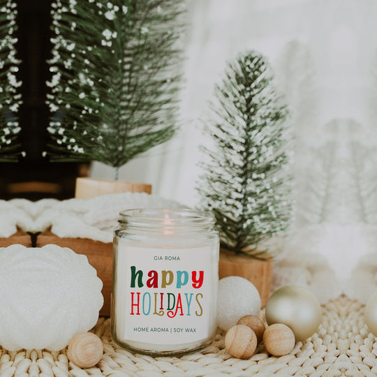 Pine Orange Holiday Candle 9oz Soy, Fresh Christmas Tree, Birch Vetiver