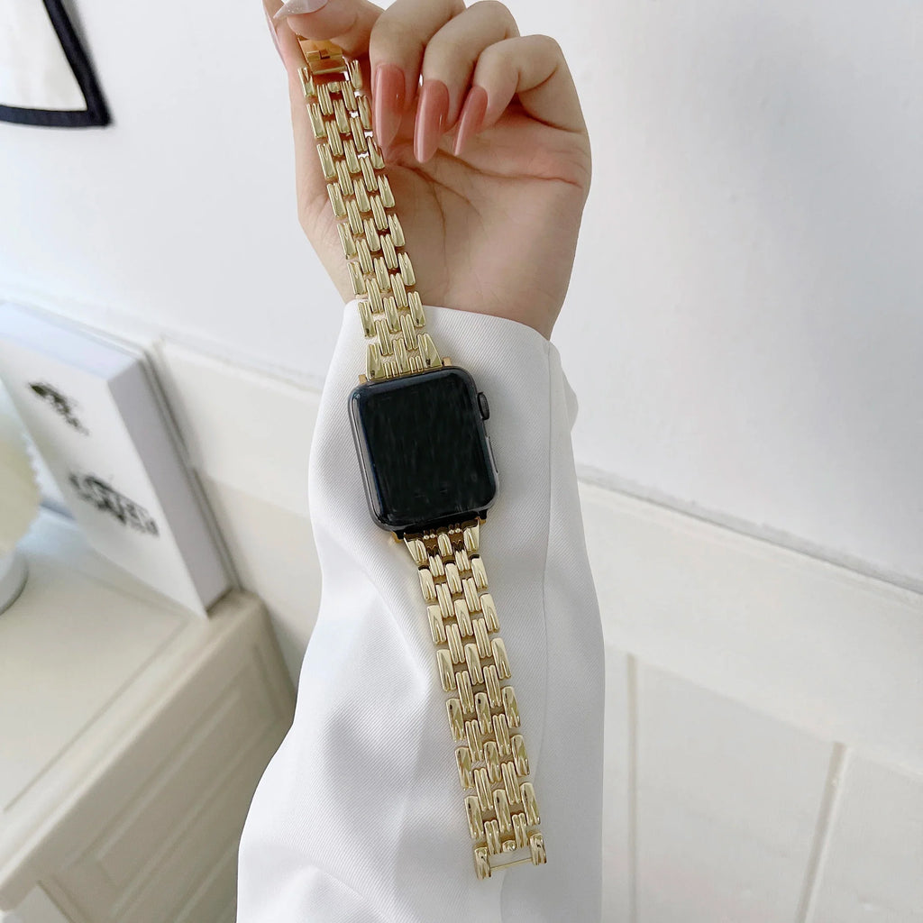 Apple Watch Stainless Steel Band - Luxury Diamond Design