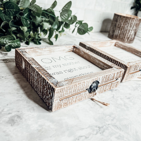 Funny Double Sided 6 Inch Wooden Mom Sign Desk Plaque Home Decor Gift For Mother